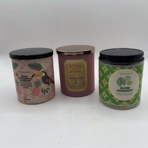 Bath & Body Works Candle 3 Pink Apple Punch Margarita Pineapple 8oz New